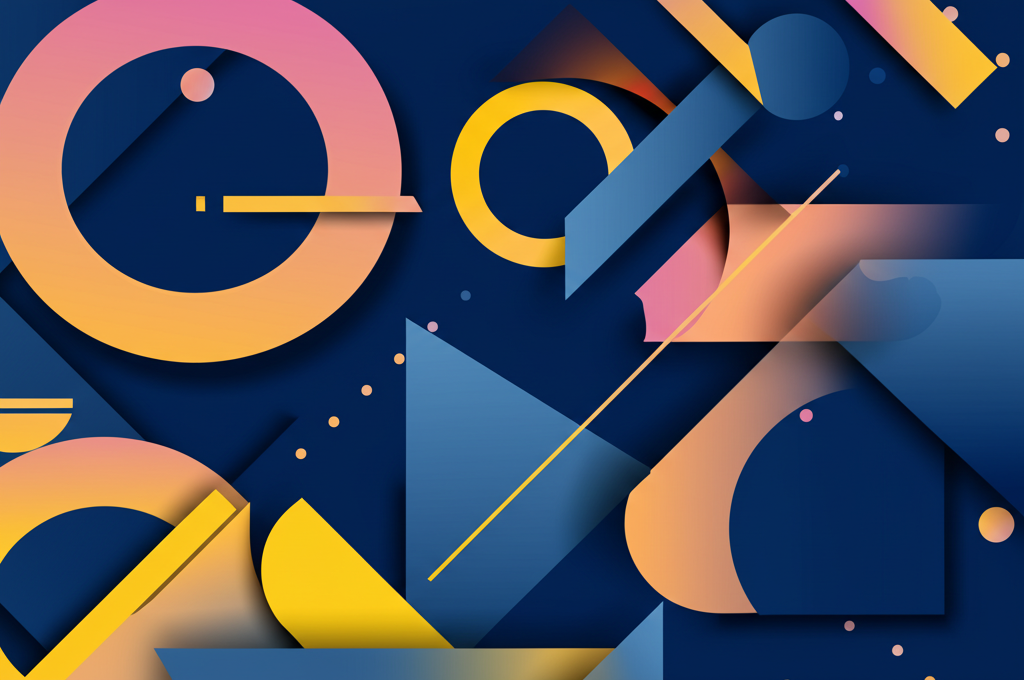 Colorful abstract shapes representing creativity and technology